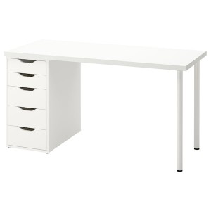 IKEA LAGKAPTEN / ALEX desk, 55 1/8x23 5/8 in White, Ikea Outlet | 9613BHMSL