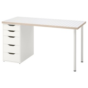 IKEA LAGKAPTEN / ALEX desk, 55 1/8x23 5/8 in White Anthracite / White, Ikea Outlet | 0926GOMDI