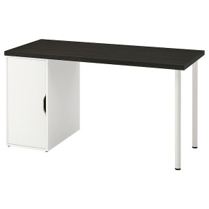 IKEA LAGKAPTEN / ALEX desk, 55 1/8x23 5/8 in Black / Brown / White, Ikea Outlet | 3419EFWZL