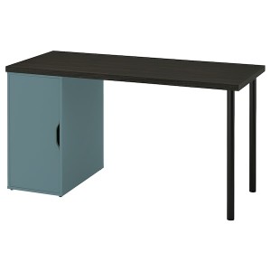 IKEA LAGKAPTEN / ALEX desk, 55 1/8x23 5/8 in Black / Brown / Gray / Turquoise, Ikea Outlet | 5163AEYNX