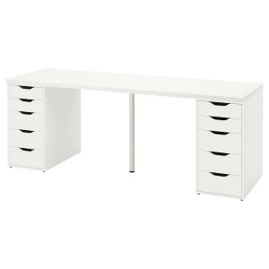 IKEA LAGKAPTEN / ALEX desk, 78 3/4x23 5/8 in White, Ikea Outlet | 1630KYVMU