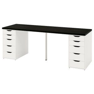 IKEA LAGKAPTEN / ALEX desk, 78 3/4x23 5/8 in Black / Brown / White, Ikea Outlet | 4563TSFCR