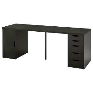 IKEA LAGKAPTEN / ALEX desk, 78 3/4x23 5/8 in Black / Brown / Black, Ikea Outlet | 6124DZGAU