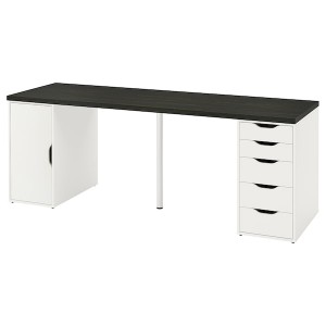 IKEA LAGKAPTEN / ALEX desk, 78 3/4x23 5/8 in Black / Brown / White, Ikea Outlet | 4128YHOMF