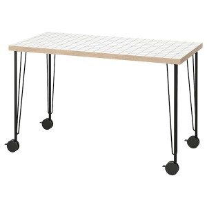 IKEA LAGKAPTEN / KRILLE desk, 47 1/4x23 5/8 in White Anthracite / Black, Ikea Outlet | 3657NJDFU
