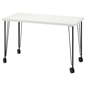 IKEA LAGKAPTEN / KRILLE desk, 47 1/4x23 5/8 in White / Black, Ikea Outlet | 6534AUQKB