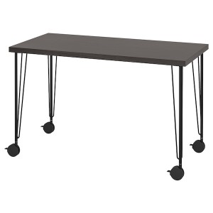 IKEA LAGKAPTEN / KRILLE desk, 47 1/4x23 5/8 in Black / Brown / Black, Ikea Outlet | 0254GUSVN