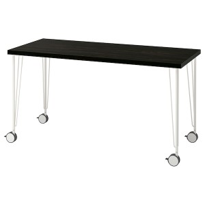 IKEA LAGKAPTEN / KRILLE desk, 55 1/8x23 5/8 in Black / Brown / White, Ikea Outlet | 4681SAITD