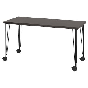 IKEA LAGKAPTEN / KRILLE desk, 55 1/8x23 5/8 in Black / Brown / Black, Ikea Outlet | 5694SPQKT