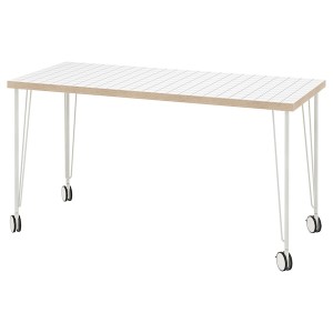 IKEA LAGKAPTEN / KRILLE desk, 55 1/8x23 5/8 in White Anthracite / White, Ikea Outlet | 5814MUIAB