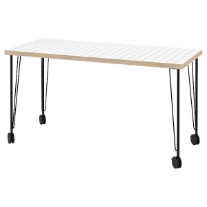 IKEA LAGKAPTEN / KRILLE desk, 55 1/8x23 5/8 in White Anthracite / Black, Ikea Outlet | 1635RCLEI