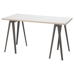 IKEA LAGKAPTEN / NÄRSPEL desk, 55 1/8x23 5/8 in White Anthracite / Dark Gray, Ikea Outlet | 8502DGBEZ