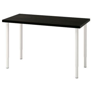 IKEA LAGKAPTEN / OLOV desk, 47 1/4x23 5/8 in Black / Brown / White, Ikea Outlet | 1235GFYCX