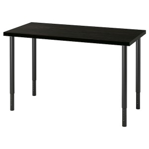 IKEA LAGKAPTEN / OLOV desk, 47 1/4x23 5/8 in Black / Brown / Black, Ikea Outlet | 9324PWHCJ