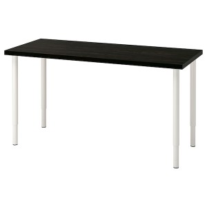 IKEA LAGKAPTEN / OLOV desk, 55 1/8x23 5/8 in Black / Brown / White, Ikea Outlet | 6301JTWQR