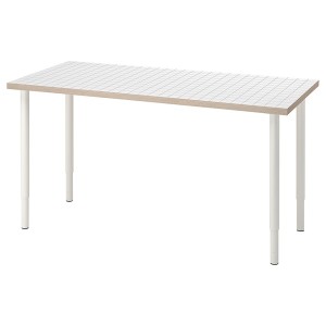 IKEA LAGKAPTEN / OLOV desk, 55 1/8x23 5/8 in White Anthracite / White, Ikea Outlet | 9732NIVWY
