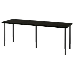 IKEA LAGKAPTEN / OLOV desk, 78 3/4x23 5/8 in Black / Brown / Black, Ikea Outlet | 2175EFUOI