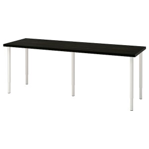 IKEA LAGKAPTEN / OLOV desk, 78 3/4x23 5/8 in Black / Brown / White, Ikea Outlet | 5698SGTKU