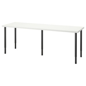 IKEA LAGKAPTEN / OLOV desk, 78 3/4x23 5/8 in White / Black, Ikea Outlet | 2694EVDUO
