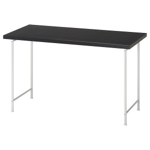 IKEA LAGKAPTEN / SPÄND desk, 47 1/4x23 5/8 in Black / Brown / White, Ikea Outlet | 6529WFVDK