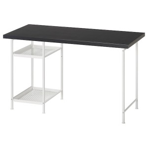 IKEA LAGKAPTEN / SPÄND desk, 47 1/4x23 5/8 in Black / Brown / White, Ikea Outlet | 7130EOGPJ