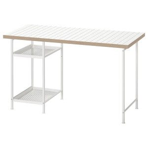 IKEA LAGKAPTEN / SPÄND desk, 47 1/4x23 5/8 in White / Anthracite, Ikea Outlet | 8059ZWOEC