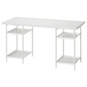 IKEA LAGKAPTEN / SPÄND desk, 55 1/8x23 5/8 in White, Ikea Outlet | 0184AMOGY