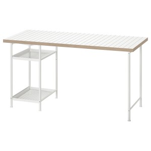 IKEA LAGKAPTEN / SPÄND desk, 55 1/8x23 5/8 in White / Anthracite, Ikea Outlet | 9162DPXLF