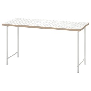 IKEA LAGKAPTEN / SPÄND desk, 55 1/8x23 5/8 in White / Anthracite, Ikea Outlet | 7609NFGAJ