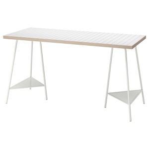 IKEA LAGKAPTEN / TILLSLAG desk, 55 1/8x23 5/8 in White Anthracite / White, Ikea Outlet | 5102LGTIQ