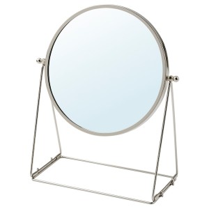 IKEA LASSBYN table mirror, silver color, 6 3/4 in, Ikea Outlet | 3487DAXQZ