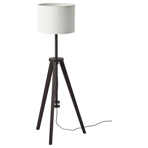 IKEA LAUTERS Floor lamp with LED bulb, brown ash White, Ikea Outlet | 7516GJMOF