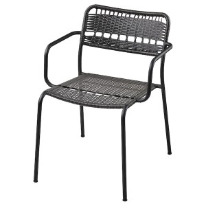 IKEA LÄCKÖ armchair, outdoor, dark gray, Ikea Outlet | 1483PQFXD