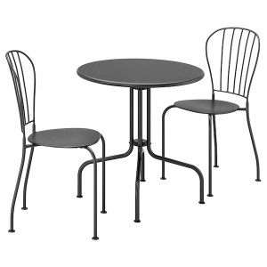 IKEA LÄCKÖ table+2 chairs, outdoor Gray, Ikea Outlet | 1948AGCQH