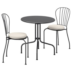 IKEA LÄCKÖ table+2 chairs, outdoor Gray / Frösön / Duvholmen Beige, Ikea Outlet | 9506RKDLP