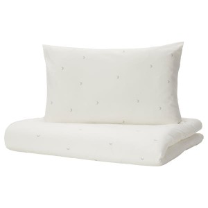 IKEA LENAST duvet cover 1 pillowcase f crib, 43x49/14x22 in White, Ikea Outlet | 6143LJRBU