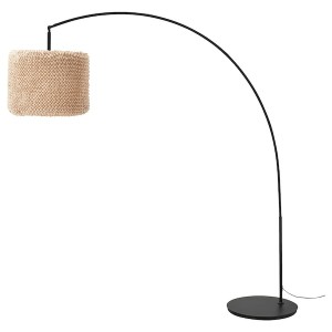 IKEA LERGRYN / SKAFTET floor lamp base, arched, beige/black, Ikea Outlet | 0894QVOPU