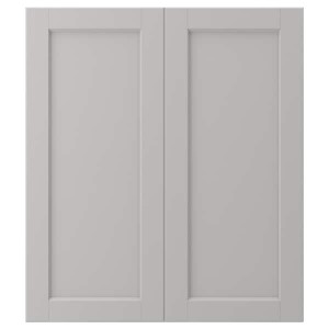 IKEA LERHYTTAN 2-p door/corner base cabinet set, 13x30 in Light Gray, Ikea Outlet | 6927JUDQM