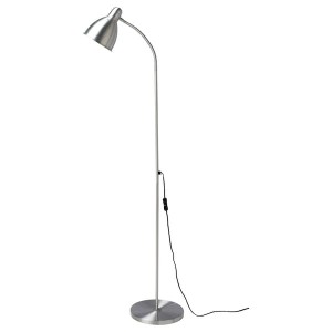 IKEA LERSTA Floor/reading lamp with LED bulb, aluminum, Ikea Outlet | 3028BTDSZ