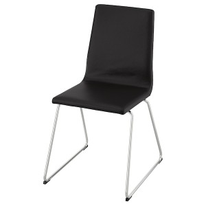 IKEA LILLÅNÄS chair, chrome plated Bomstad Black, Ikea Outlet | 0842TAZEU