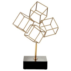 IKEA LINDRANDE decoration, cube gold, 10 ¾ in, Ikea Outlet | 7812ZUXDC