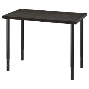 IKEA LINNMON / OLOV desk, 39 3/8x23 5/8 in Black / Brown, Ikea Outlet | 5702KJQCY