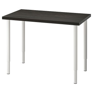 IKEA LINNMON / OLOV desk, 39 3/8x23 5/8 in Black / Brown / White, Ikea Outlet | 8713CBIFD
