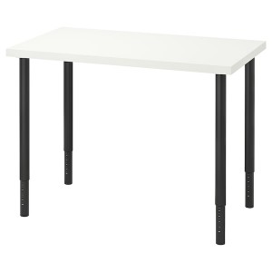 IKEA LINNMON / OLOV desk, 39 3/8x23 5/8 in White / Black, Ikea Outlet | 4089AQLXU