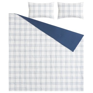 IKEA LINSNÄRJA comforter set, Full/Queen Blue / White, Ikea Outlet | 2830ZMQOI
