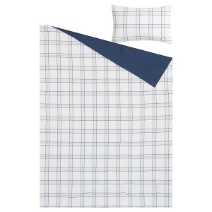 IKEA LINSNÄRJA comforter set, Twin/Twin X-long Blue / White, Ikea Outlet | 1438YWJXE