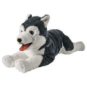 IKEA LIVLIG soft toy, dog/siberian husky, 22 1/2 in, Ikea Outlet | 7192ZSDBX