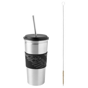 IKEA LÅNESPELARE insulated tumbler w lid and straw, black, Ikea Outlet | 8560PQOLF