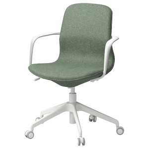 IKEA LÅNGFJÄLL conference chair with armrests Gunnared Green / Gray / White, Ikea Outlet | 5043LRYUM