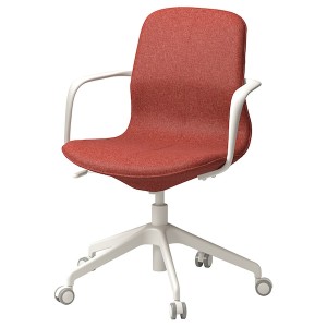 IKEA LÅNGFJÄLL conference chair with armrests Gunnared Red / Orange / White, Ikea Outlet | 2406KUTWP